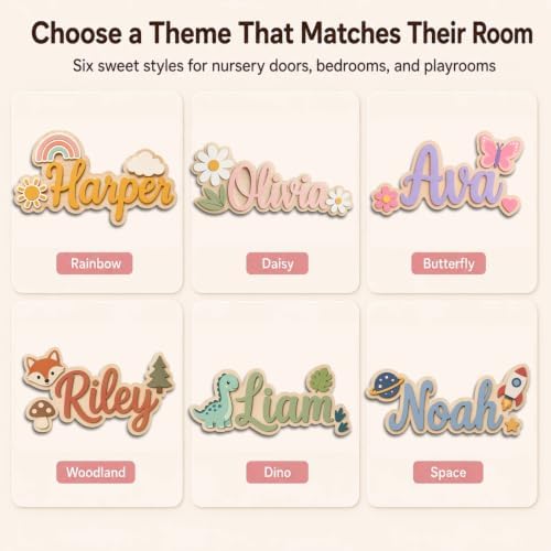 Custom Wooden Name Sign for Baby Nursery, Kids Room Door & Wall Decor - Image 3