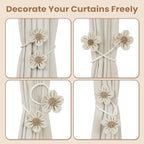 KLOGTSIND Flower Curtain Tiebacks, Decorative Curtain Holdbacks No Drill - Image 5