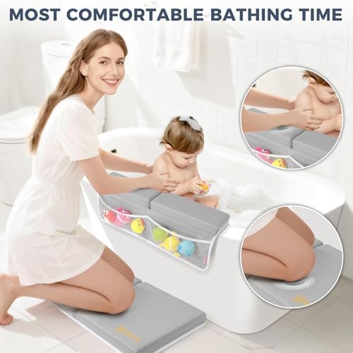 Bath Kneeler and Elbow Rest Pad Set, 1.5” Thick Bathtub Kneeling Mat - Image 2
