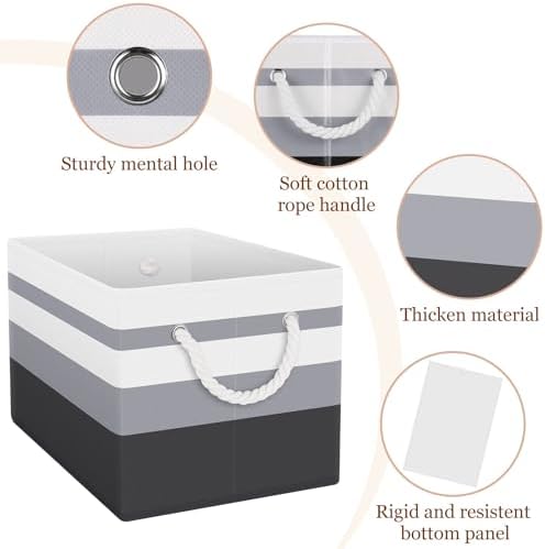Fab totes Storage Bins 3-Pack, Foldable Storage Baskets - Image 3