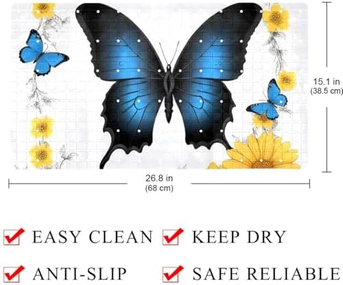 Shower Mat Non Slip, 26.8 x 15.1 Inch Bathtub Mat - Image 4