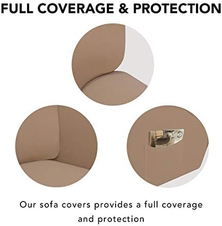 PureFit Stretch Couch Covers for Sofa Large Sofa Slipcovers Camel - Image 3