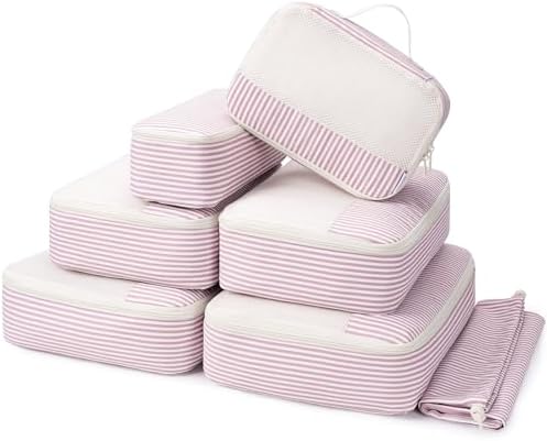Narwey 7 Set Striped Packing Cubes by Narwey