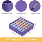 joyoldelf Sock Drawer Organizer Divider 4 Packs Underwear Organizer, 24 Cell - Image 2