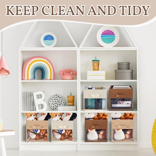 Marsui 12 Pcs Clear Cube Storage Bins Collapsible Fabric - Image 4