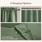 StangH 4-Panel Set Velvet Window Valance, 52x18 Inch, Sage Green - Image 4