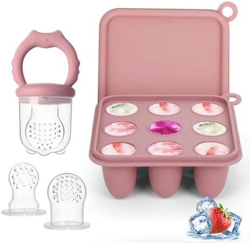 Baby Fruit Food Feeder Breastmilk Popsicle Molds, Silicone Food Freezer Tray by Lovbaby
