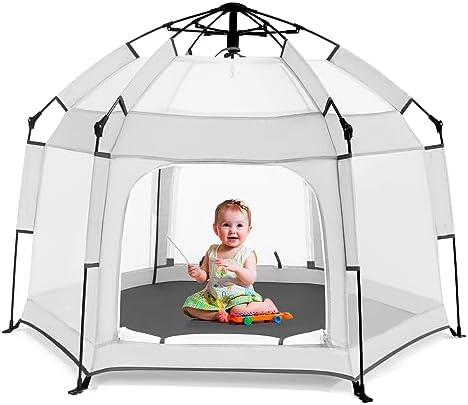 Bend River Baby Playpen with Canopy, Hexagon Toddler Beach Tent by BendRiver