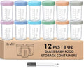 DRKIO 12 pcs Baby Food Storage Containers 8 Oz Small Glass Jars by DRKIO