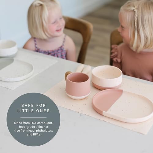 Yeah Baby Goods Silicone Toddler Placemat, Blush Speckle - Image 2