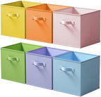 Cupic Cupid 6-Pack 11x11 Cube Storage Bins, Fabric Bins, Pastel Colors by CupicCupid