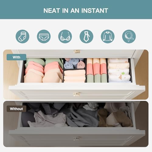 Criusia Drawer Organizer Clothes, 10 Pack Dresser Organizer - Image 3