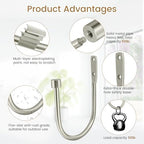 HIKMLK Minimalist Curtain Holdbacks 2pcs, 100% Cast Iron Solid Heavy Duty Metal - Image 3