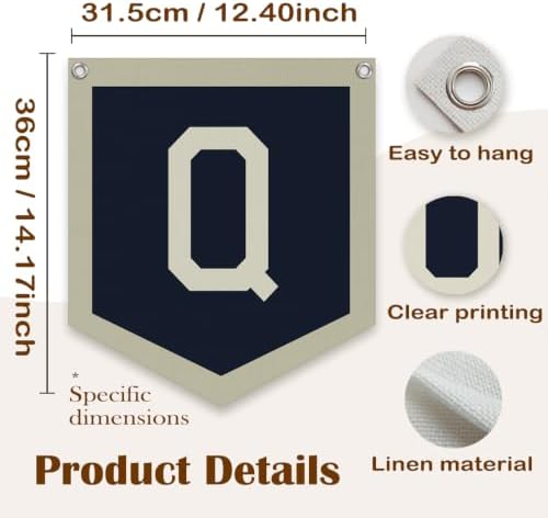 Lacama Toddler Boys Room Decor Name Pennant Flag Q Banner - Image 7