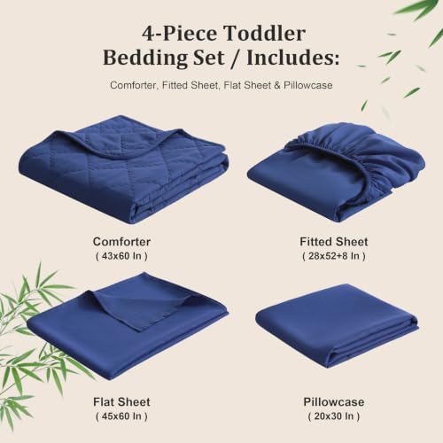 BEDSUM 4pc Toddler Cooling Bedding Set, Rayon Made from Bamboo - Image 5