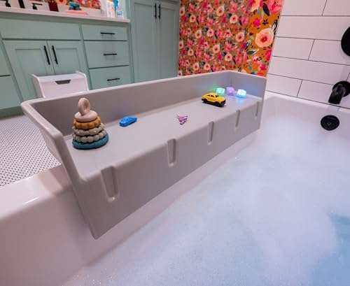Tub Topper Kids Bathtub Splash Guard, Shelf & Toddler Bath Toy Tray by TubTopper