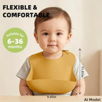 Set of 3 Silicone Bibs for Babies Toddler, Soft Adjustable Bibs for Baby Girl - Image 2
