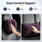 2 PCS Car Pillow for Driving Seat Soft Suede Headrest Neck & Lumbar Support - Image 2