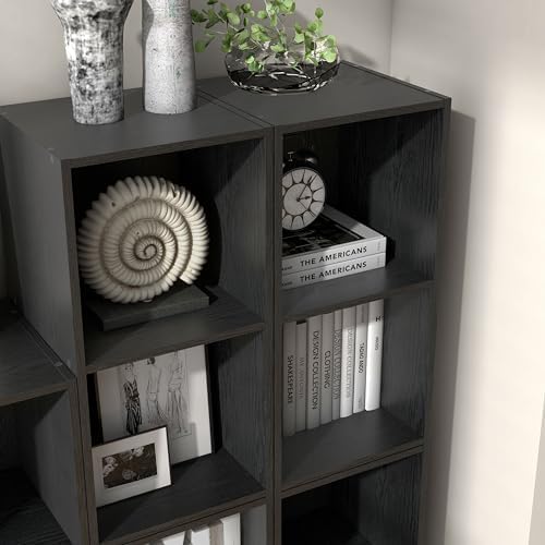 Homes: Inside + Out Apexa 2-Cube Storage Organizer Shelves, Stackable Wood - Image 4