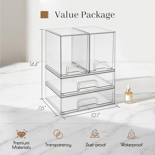 TIPGO Clear Stackable Storage Drawers, Baby Bottle Organizer, Easily-Access - Image 3