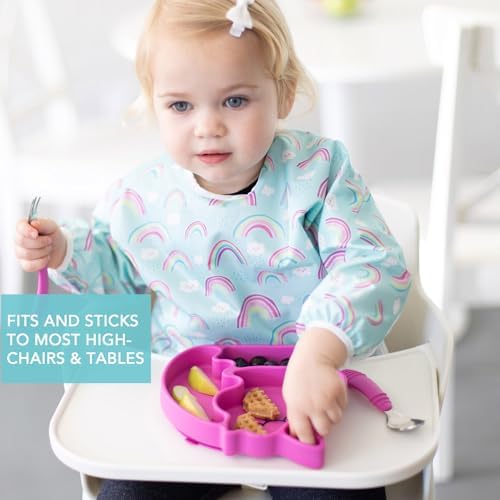 Bumkins Toddler and Baby Suction Plate, Silicone Divided Grip Dish, Babies and - Image 3