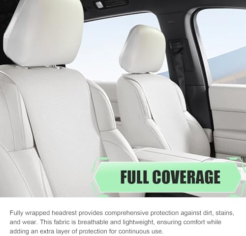 Shakas 2 PCS Cars Headrest Covers, Full Wrap-around Non-marking Fit - Image 4