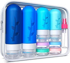 Tocelffe 18pack Travel Bottles for Toiletries, TSA Approved Silicone Travel by Tocelffe