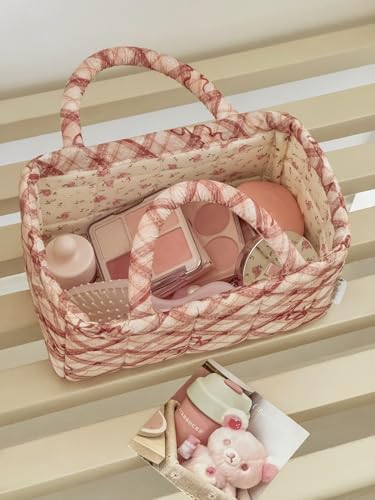 Small Storage Basket Organizer, Mini Fabric Floral Storage Baskets - Image 4