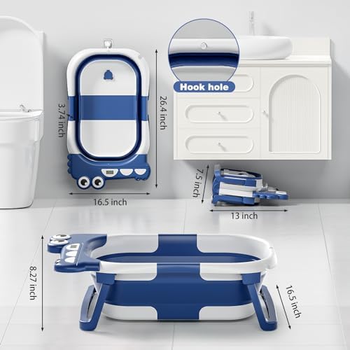Collapsible Baby Bathtub for Newborn, Foldable Baby Bath Tub - Image 5