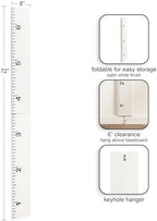 Kate and Laurel Modern 6.5-Foot Growth Chart Wooden Wall Ruler; 8 x 72; White; - Image 2