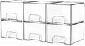 Yieach 6 Pack Small Stackable Storage Drawers, 4.4 Inch Tall Stacking Acrylic by Yieach