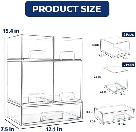 Baby Bottle Organizer Stackable, Acrylic Storage Drawers 5 pack - Image 3