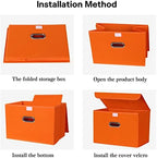 Linen Fabric Foldable Collapsible Storage Cube Bin Organizer Basket Fabric - Image 6