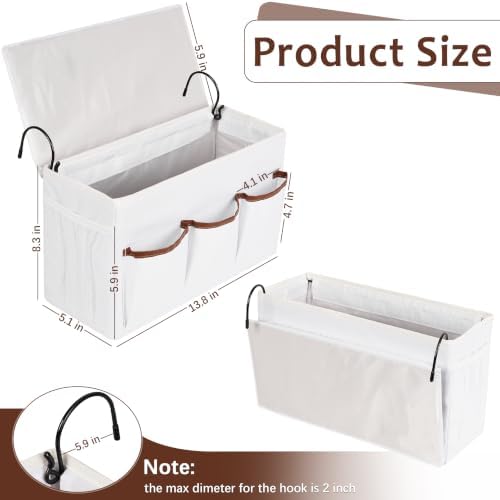 Bedside Caddy, Bedside Storage Bag Hanging Organizer - Image 5