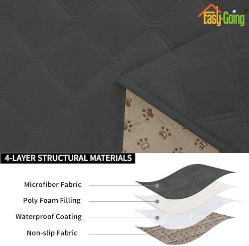 Easy-Going Waterproof Cushion Covers Set, Quilted Stretch 2-Piece Sofa Seat - Image 4