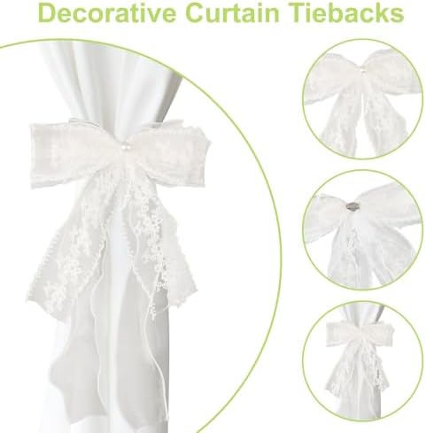 4Pcs Bow Curtain Tiebacks, Elegant Bow Butterfly Curtain Tiebacks - Image 4