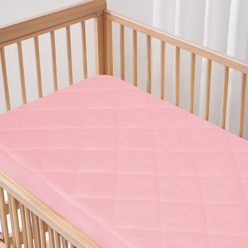 Mini Crib Mattress Protector 2 Pack Mini Crib Sheets Waterproof Pad Cover - Image 5