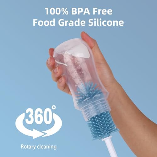Silicone Bottle Cleaning Brush, Baby Travel Essential Bottle Brush Set - Image 3