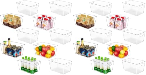 YIHONG Clear Pantry Storage Organizer Bins, 20 Pack Plastic Food Storage Bins by YIHONG