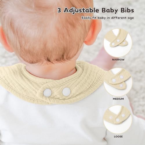 Susurration Muslin Baby Drool Bibs 10Pack Soft Square Adjustable Bandana Bibs - Image 4