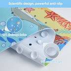 OTraki 21x21 Inch Ocean Pattern Square Baby Bath Mat - Image 3