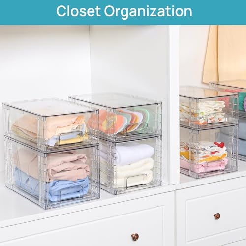 Vtopmart 4 Pack Large Stackable Storage Drawers - Image 4