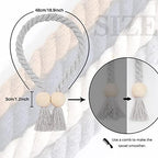 NICEEC 2 Pack Wooden Ball Magnetic Curtain Tiebacks Boho Home Decor Drape Tie - Image 4