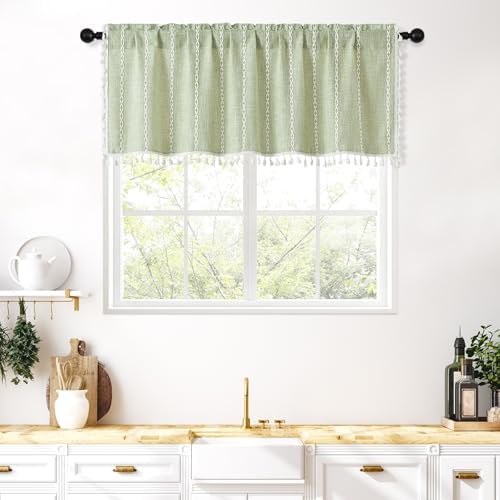 MitoVilla Boho Farmhouse Kitchen Valances by MitoVilla