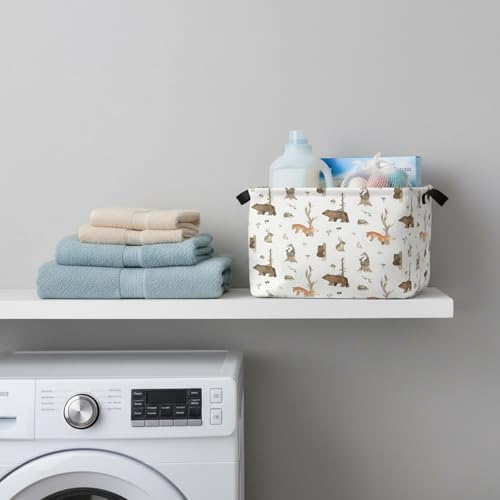 Kid Storage Basket Bear Deer Jungle Decor - Image 5