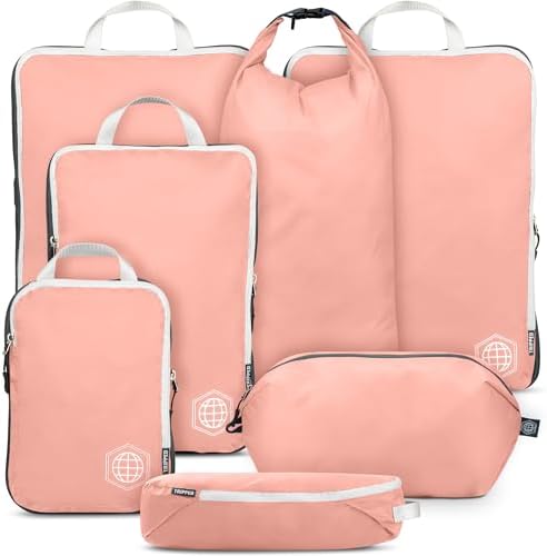 TRIPPED Travel Gear Large Compression Packing Cubes 7-Piece Set by TRIPPEDTravelGear