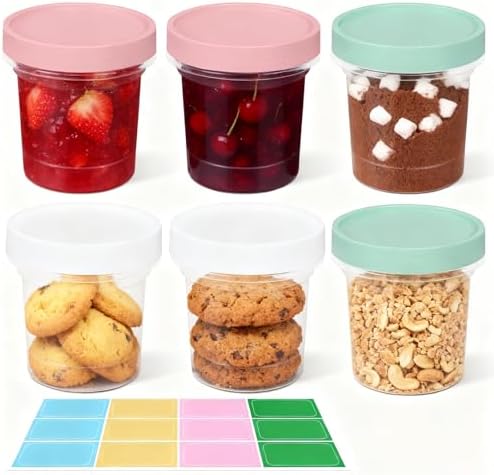 6 Pack 10oz Food Storage Containers, Plastic Containers by UMETASS