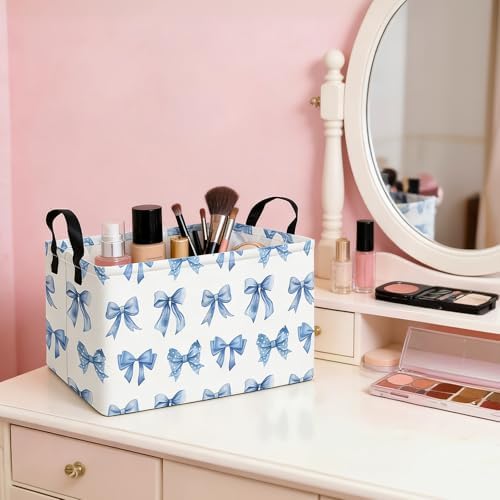 Rectangular Bowknot Fabric Storage Basket - Image 5
