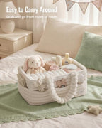 Blissful Diary Flannel Diaper Caddy Organizer & Gift Packaging, Cream Beige - Image 5