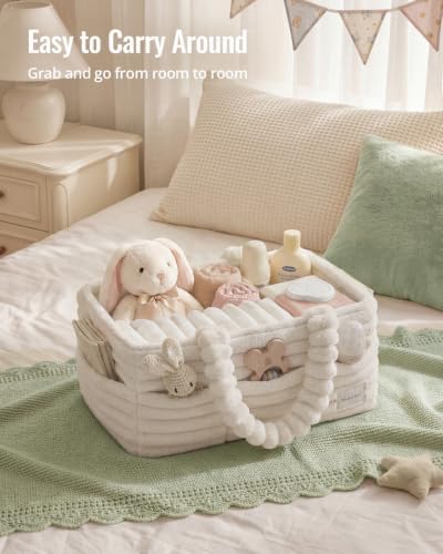 Blissful Diary Flannel Diaper Caddy Organizer & Gift Packaging, Cream Beige - Image 5
